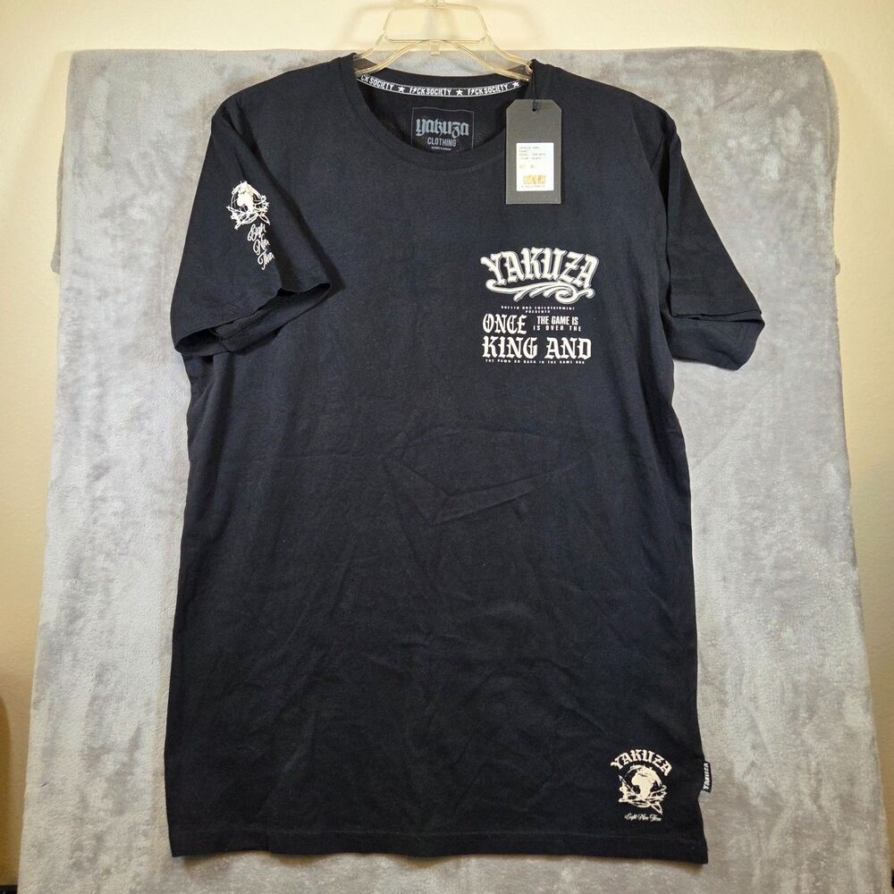 Yakuza Clothing Men's King Skull Graphic T-Shirt Black 3XL Short Sleeve New